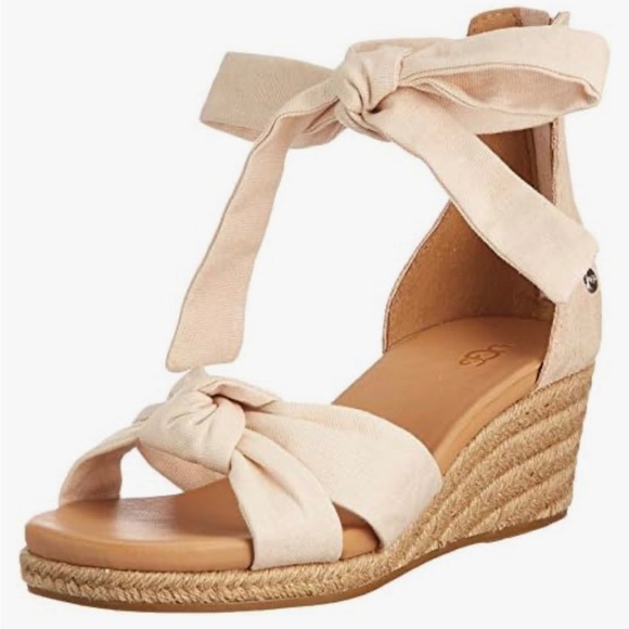 UGG Shoes - Like New! UGG Yarrow Wedge Natural Canvas Sandal